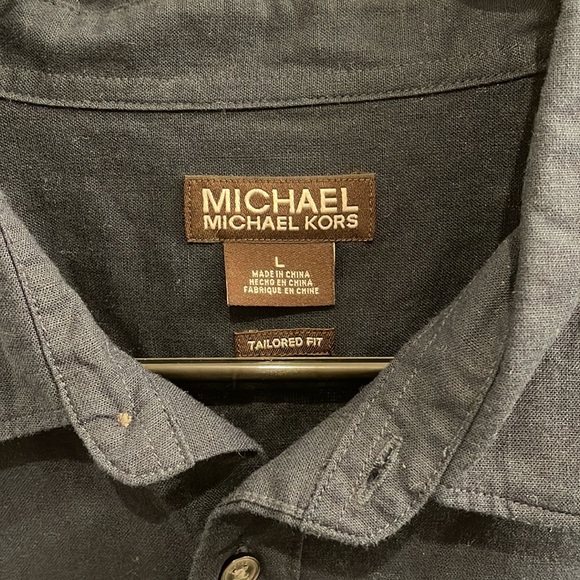 Michael Kors Navy Button Down - Picture 2 of 4